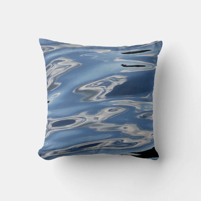 Almofada Padrão abstrato azul (Frente)