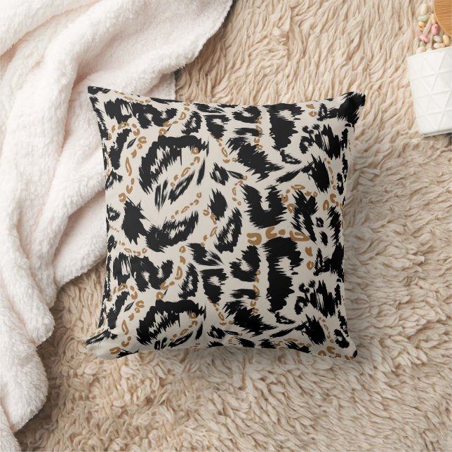 Almofada Padrão Abstrato de Leopardo Africano Boêmio (Cobertor)