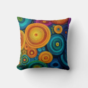 Almofada Padrão Abstrato Espiral Colorido Redemoinho Geomét