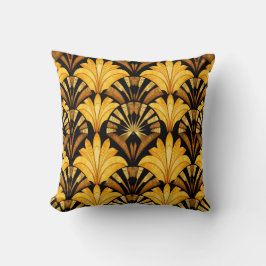 Almofada Padrão Abstrato Geométrico Neo Deco Dourado