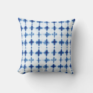 Almofada Padrão Abstrato Shibori Azul Tie Tie do Indigo