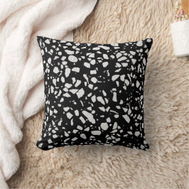Almofada Padrão abstrato Terrazzo Mosaico preto e branco