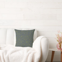 Almofada Padrão abstrato verde & azul elegante