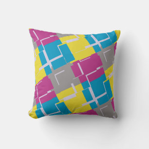 Almofada Padrão Amarelo Azul Púrpura CHEERFUL
