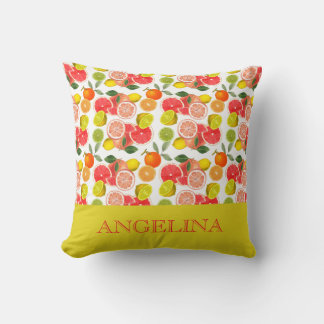 Almofada Padrão amarelo cítrico de limão