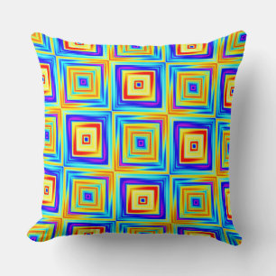 Almofada Padrão Amarelo e Azul