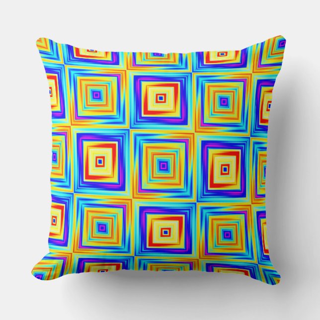 Almofada Padrão amarelo e azul (Frente)