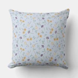 Almofada Padrão Amarelo-Púrpura Clássico Elegância Floral