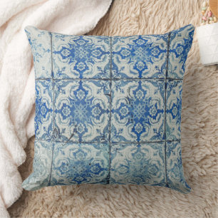 Almofada Padrão Antiquado de Azulejos Portugueses - Azulej