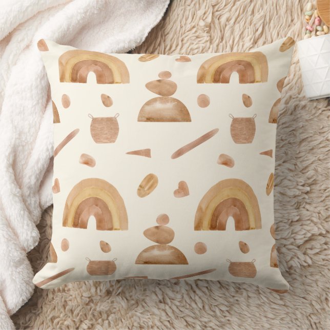 Almofada Padrão Arco-íris Boho & Pedra Zen (Cobertor)