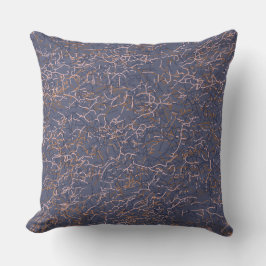 Almofada Padrão Azul de Arte de Thread Simples