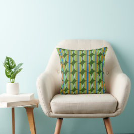 Almofada Padrão Azul-Laranja Verde Design moderno