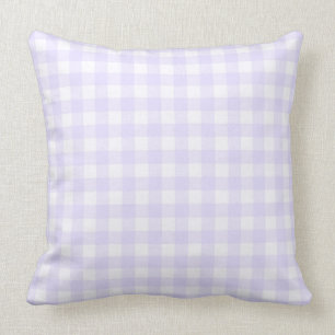 Almofada Padrão Básico de Gingham de Lavanda Pálida Versão