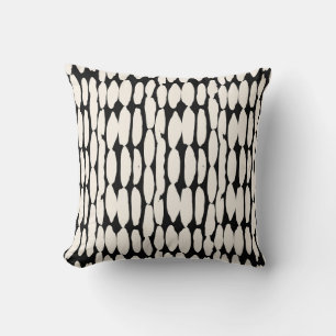 Almofada Padrão branco de pontos pretos. círculo shibori se