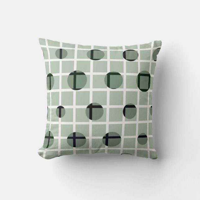 Almofada Padrão Branco Verde Menta Quarto (Frente)