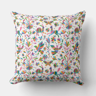 Almofada Padrão Brilhante do estilo Otomi mexicano