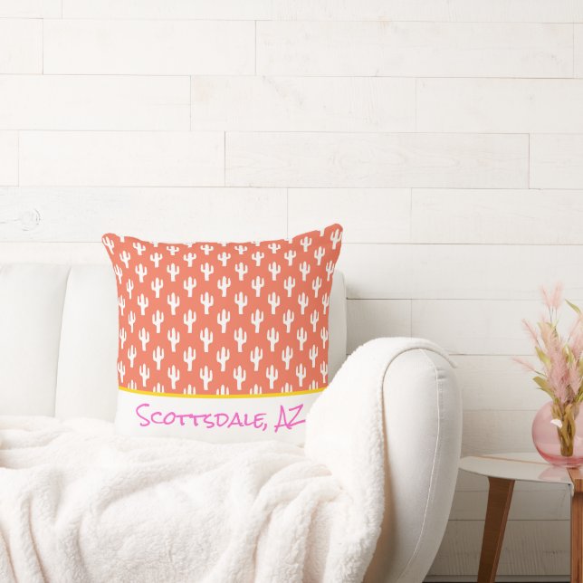 Almofada Padrão Cactus Nome do Local Personalizado Decor Co (Sofá)