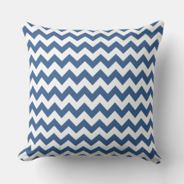 Almofada Padrão Chevron Listrado Azul Moderno