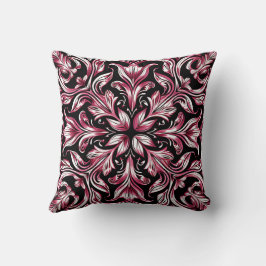 Almofada Padrão Chic Burgundy Elegante Art Nouveau Gótico