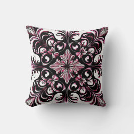 Almofada Padrão Chic Burgundy Elegante Art Nouveau Gótico