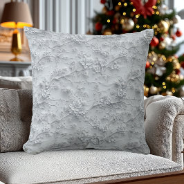Almofada Padrão Cinza Floral Embutido Personalizado Elegant
