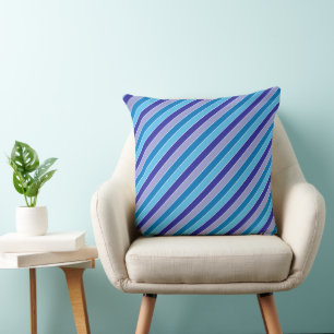 Almofada Padrão Clássico Azul Roxo do Pajama Stripes