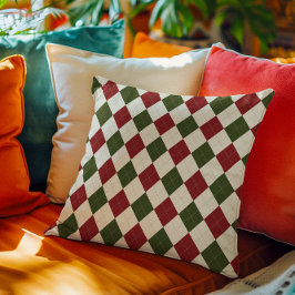 Almofada Padrão Clássico de Argyle de Natal