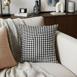 Almofada Padrão clássico de houndstooth preto