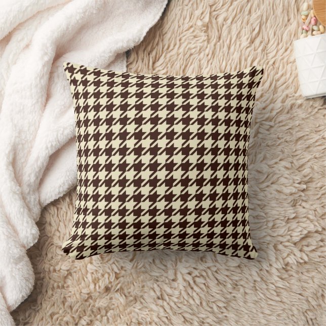 Almofada Padrão Clássico de Ivory Pepita Houndstooth (Cobertor)