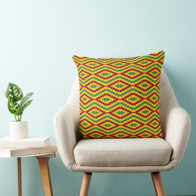 Almofada Padrão Colorido Africano Kente (Cadeira)