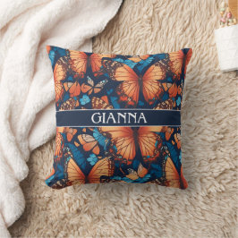 Almofada Padrão Colorido do Mosaico da Borboleta Almirante