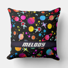 Almofada padrão colorido do planeta galáxia do espaço exter