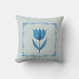 Almofada Padrão com um Tulipa Azul