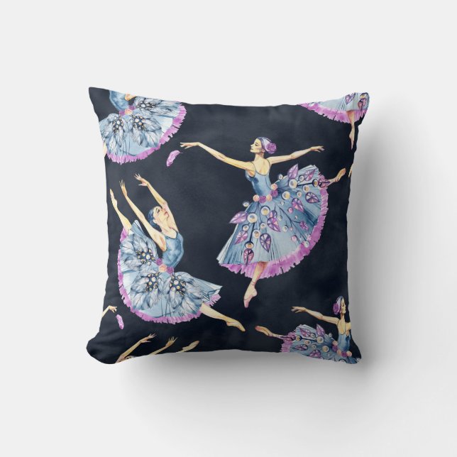 Almofada Padrão constante de dançarinos de balé, pai de aqu (Frente)