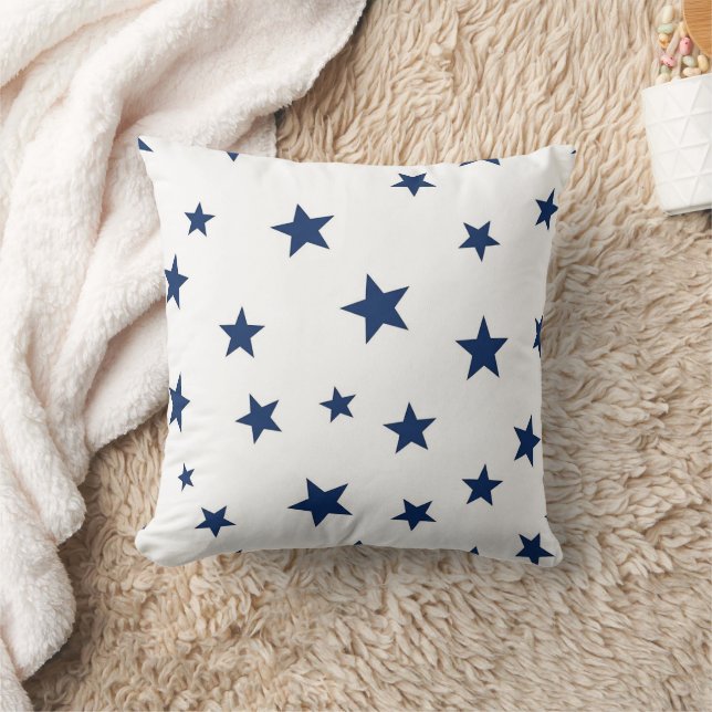 Almofada Padrão contínuo de estrelas azuis marinho clássico (Cobertor)