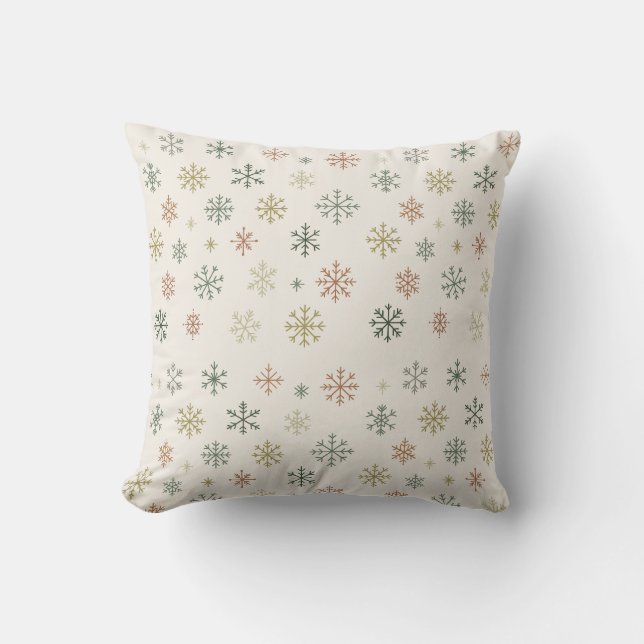Almofada Padrão contínuo de flocos de neve minimalistas (Frente)
