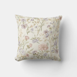 Almofada Padrão contínuo de flores silvestres em aquarela v