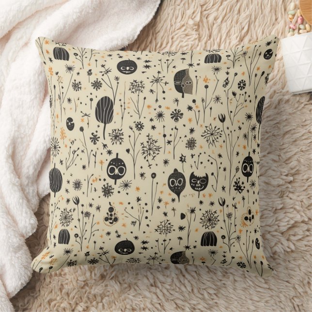 Almofada Padrão contínuo de Halloween Boho (Cobertor)