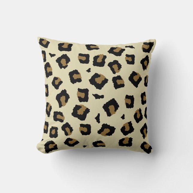 Almofada Padrão contínuo de leopardo (Frente)