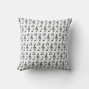 Almofada Padrão contínuo de notas musicais