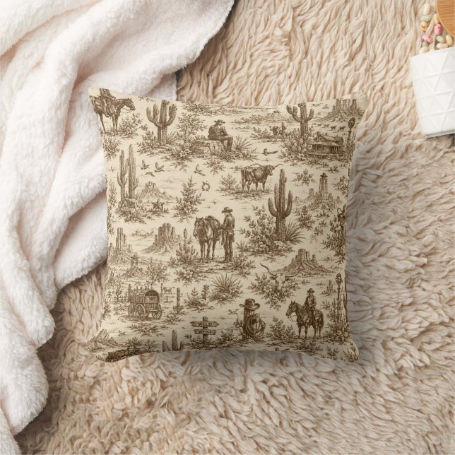 Almofada Padrão contínuo de Toile do Deserto Ocidental Vint (Cobertor)