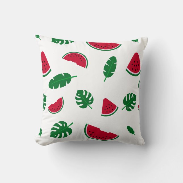 Almofada Padrão contínuo de verão de melancia tropical (Frente)