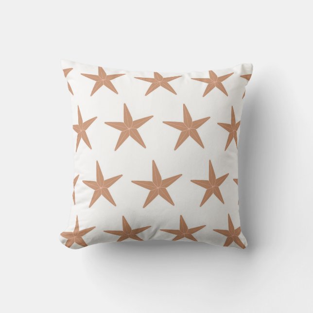 Almofada padrão contínuo vetorial com estrelas do mar em fu (Frente)