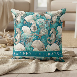 Almofada Padrão Costeiro de Cavalo-do-Mar Negrito nº 4 ID10