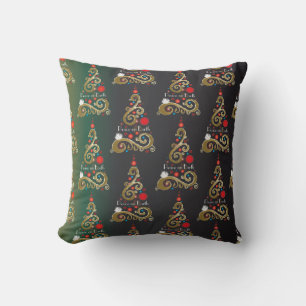 Almofada Padrão da árvore de Natal de madre verde de Nata