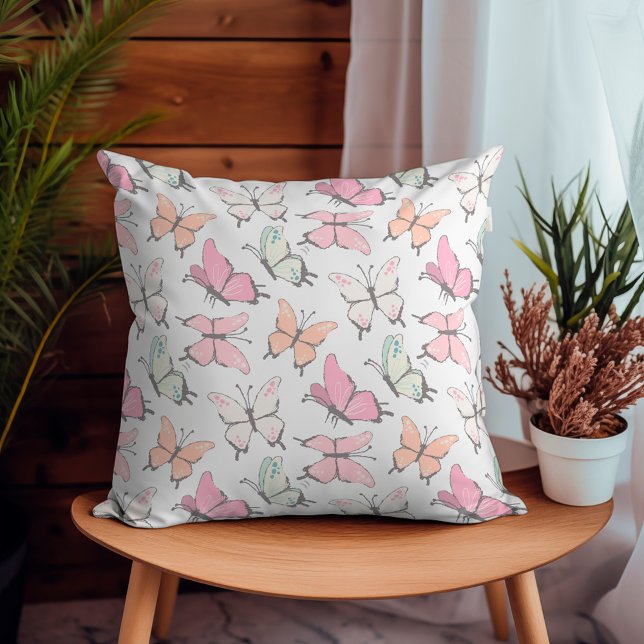 Almofada Padrão da borboleta (throw pillow with butterfly pattern)