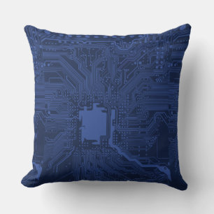 Almofada Padrão da placa-mãe do Geek azul