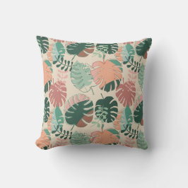 Almofada Padrão da Planta Tropical Monstera Boho Chic