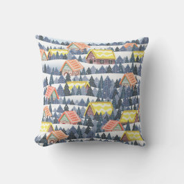 Almofada Padrão da vila de Natal Snowy