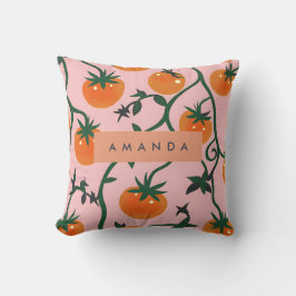 Almofada Padrão da Vinha do Tomate Retro Personalizado Mono